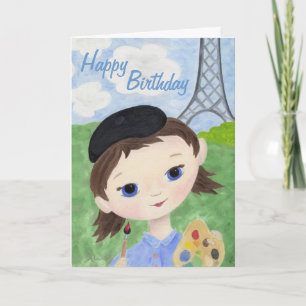 Carte d'anniversaire de fille artiste