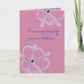 Carte d'anniversaire de fille avec l'art de fleur