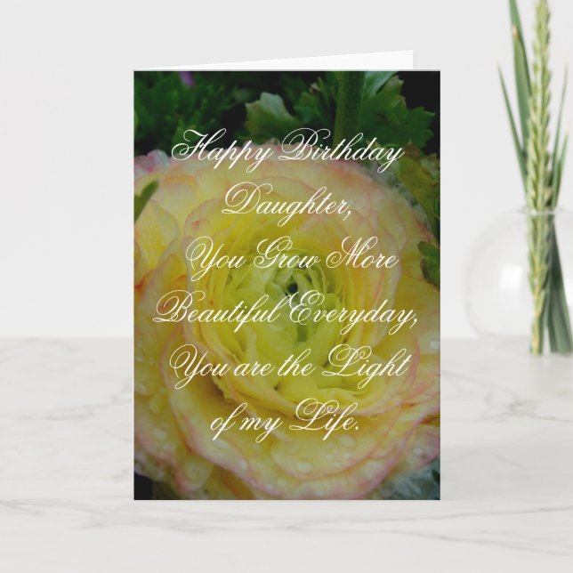 Carte d'anniversaire de fille avec un sentiment ma (Devant)