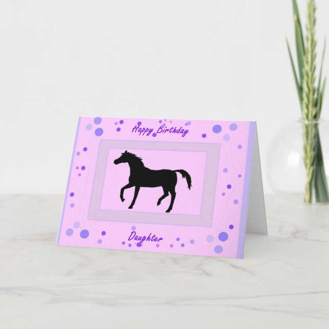 Carte d'anniversaire de fille, cheval (Devant)