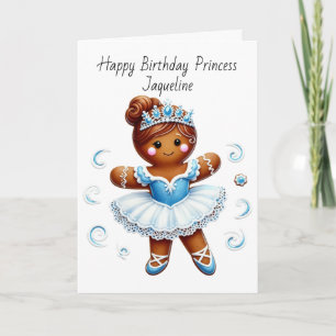 Carte d'anniversaire de fille en pain d'épice ball