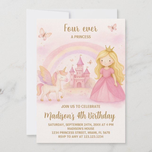 Carte d'anniversaire de fille moderne modifiable (Devant)