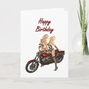 Carte d'anniversaire de filles du cycliste Pin-