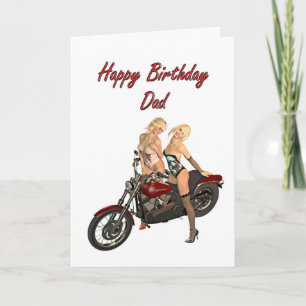 Carte d'anniversaire de filles du cycliste Pin-