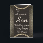 Carte d'anniversaire de fils spéciale élégant<br><div class="desc">Stylish special son birthday</div>