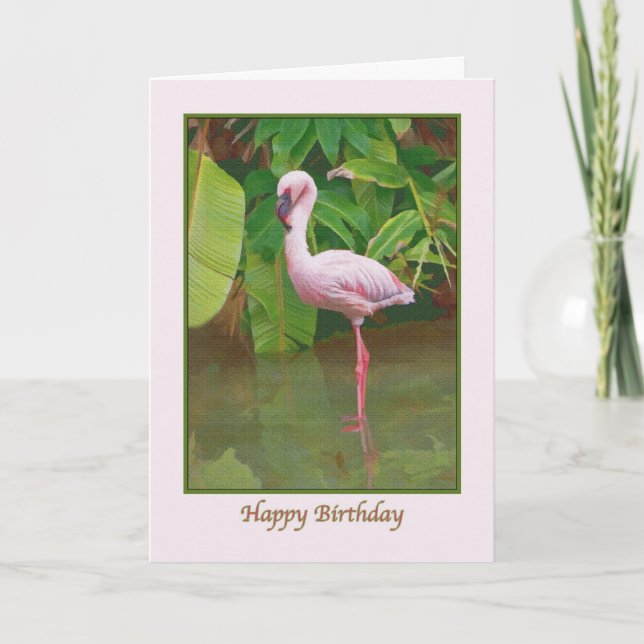 Carte d'anniversaire de Flamant rose (Devant)