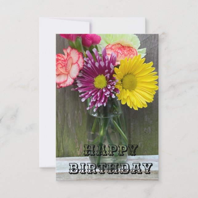 Carte d'anniversaire de fleurs (Devant)