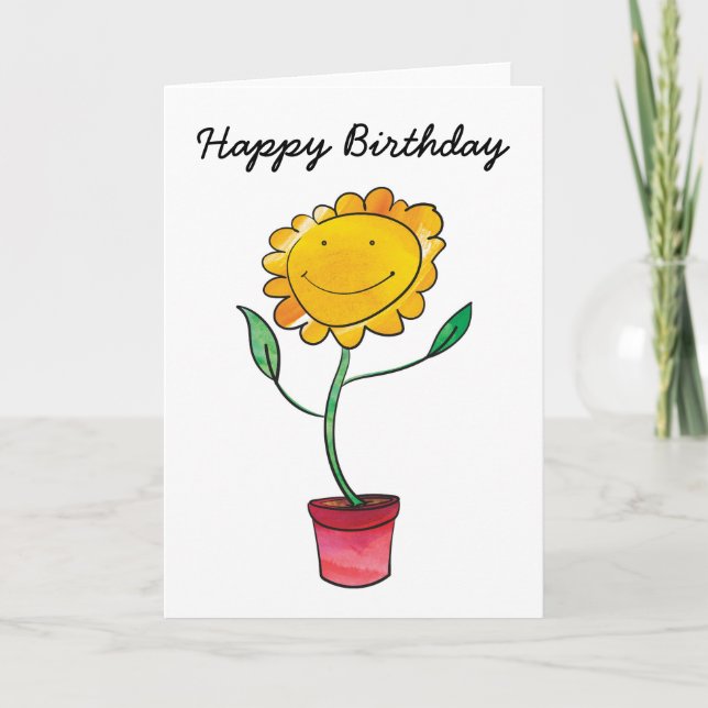 Carte d'anniversaire de fleurs (Devant)
