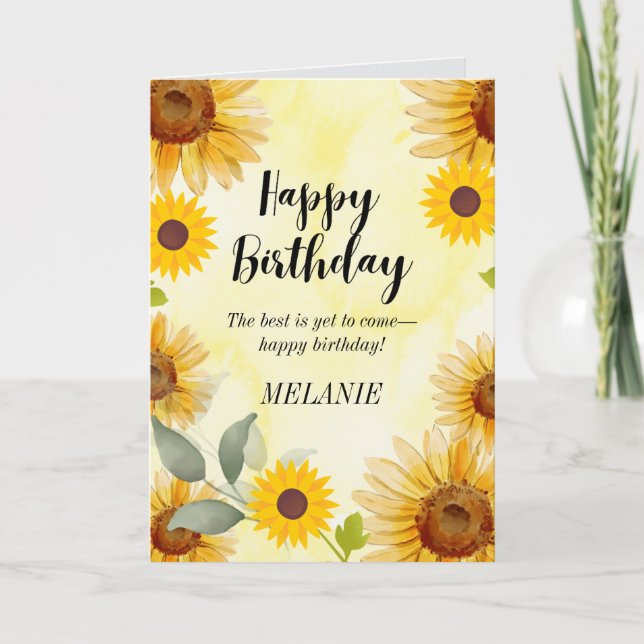 Carte d'anniversaire de fleurs de tournesol (Devant)