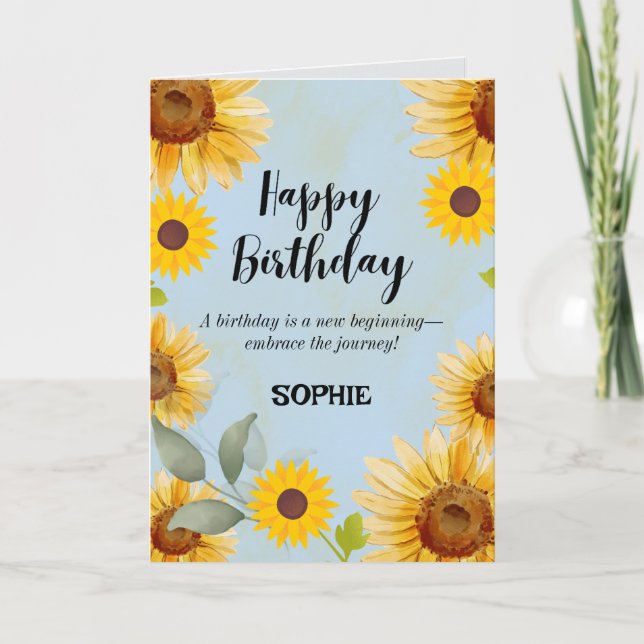 Carte d'anniversaire de fleurs de tournesol (Devant)