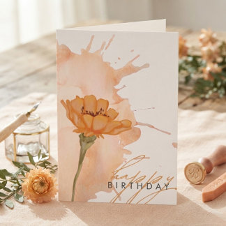Carte d'anniversaire de fleurs élégante et moderne