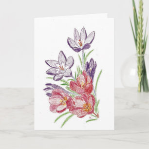 Carte d'anniversaire de fleurs sèches