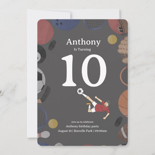 Carte d'anniversaire de football  (Devant)