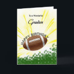Carte d'anniversaire de football de Grandson<br><div class="desc">Donnez à votre petit-fils amateur de football une carte de football avec un thème de football explosif! Un football avec les mots "À un petit-fils merveilleux".</div>