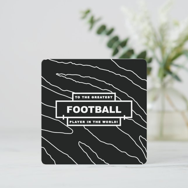 Carte d'anniversaire de football noir (Debout devant)