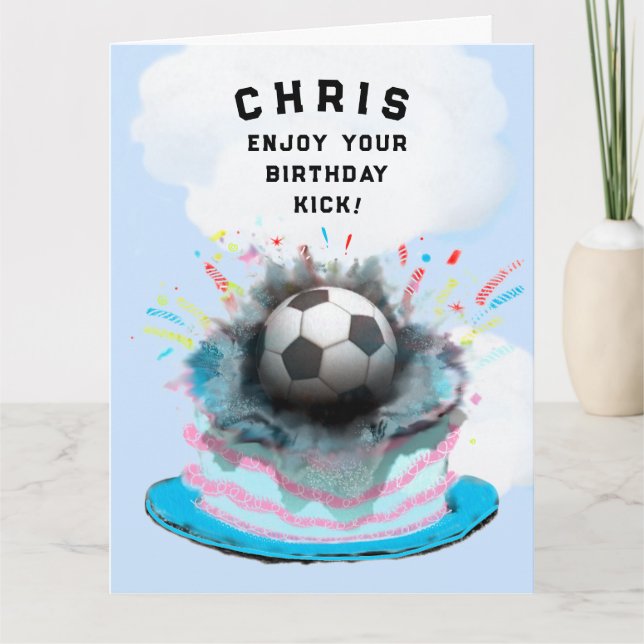 Carte d'anniversaire de football personnalisée (Devant)