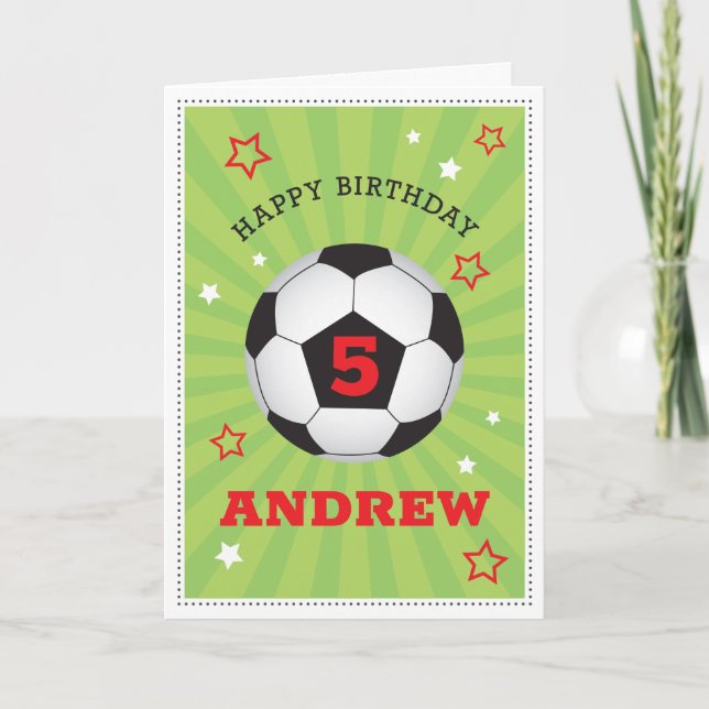 Carte d'anniversaire de football personnalisée (Devant)