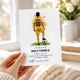Carte d'anniversaire de football vue arrière Garço
