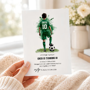 Carte d'anniversaire de football vue arrière Garço
