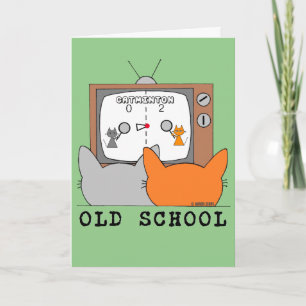 Carte d'anniversaire de gamer Rétro Vidéo Chats OL