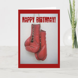 Carte d'anniversaire de gants de boxe