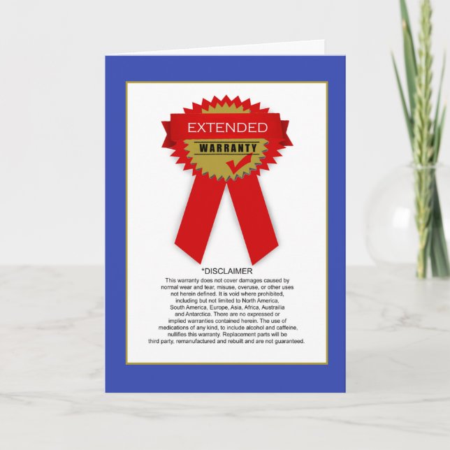 Carte d'anniversaire de garantie étendue amusante (Devant)