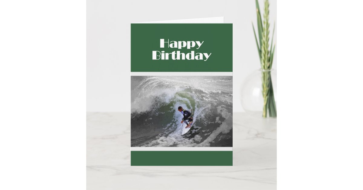 Carte D Anniversaire De Garcon De Surfer Zazzle Fr