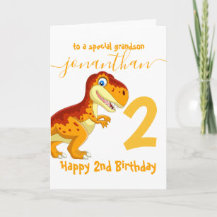 carte d'anniversaire de garçon dinosaure mignonne