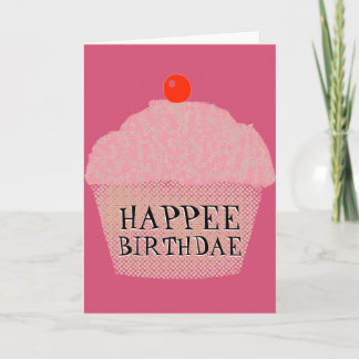 Carte d'anniversaire de gâteau de Happee Birthdae