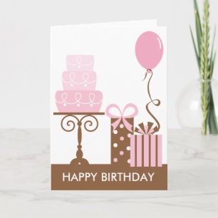 Carte d'anniversaire de gâteau et de présents