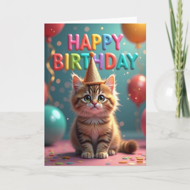 Carte d'anniversaire de Ginger Tabby (Devant)