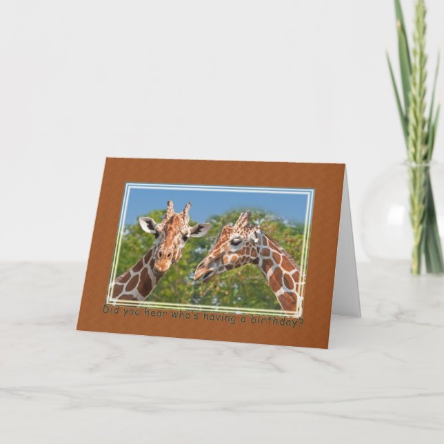 Carte d'anniversaire de girafe (Devant)