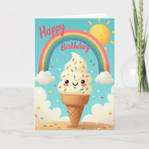 Carte d'anniversaire de glace fantaisiste