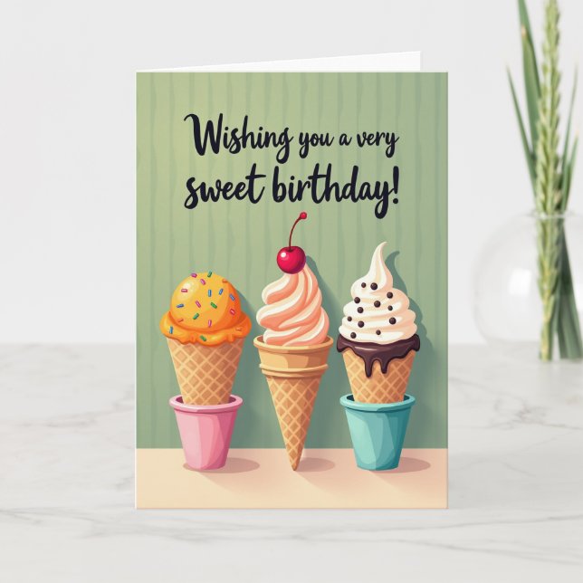 Carte d'anniversaire de glace Joyeuse (Devant)