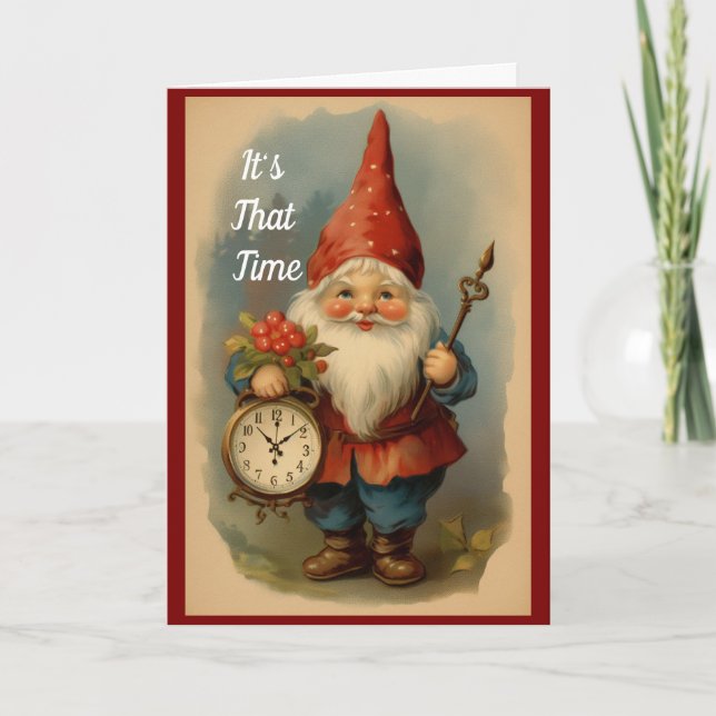 Carte d'anniversaire de gnome vintage (Devant)