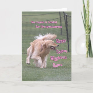 Carte d'anniversaire de golden retriever 'Dance