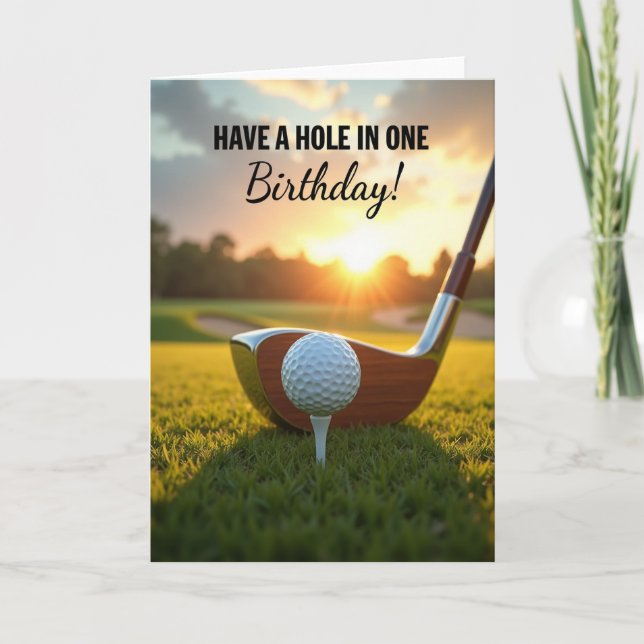Carte d'anniversaire de golf Golden Hour (Devant)