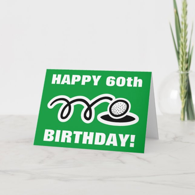 Carte d'anniversaire de golf | Personnalisable  (Devant)