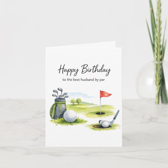 Carte d'anniversaire de golf pour mari (Devant)
