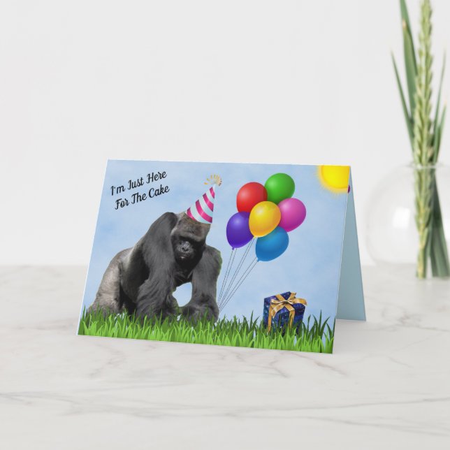 Carte d'Anniversaire de Gorilla Amusement Fun (Devant)