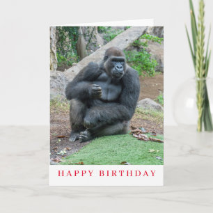 Carte d'anniversaire de gorille au zoo