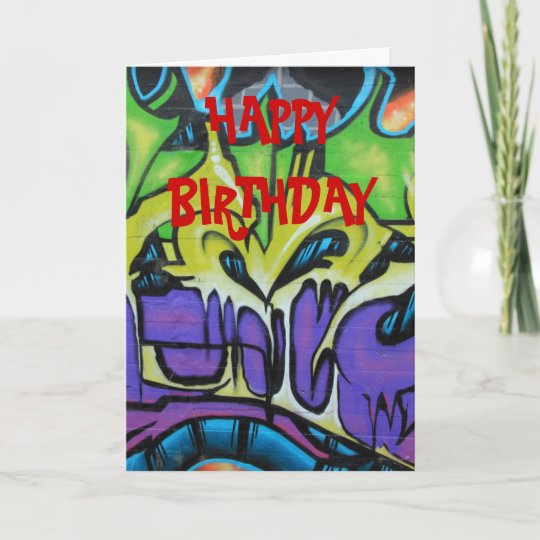Carte D Anniversaire De Graffiti Zazzle Fr Carte D Anniversaire De Graffiti Zazzle Fr