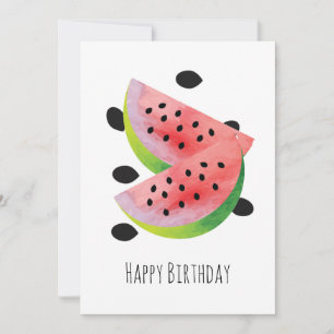 Carte d'anniversaire de graines de pastèque d'été