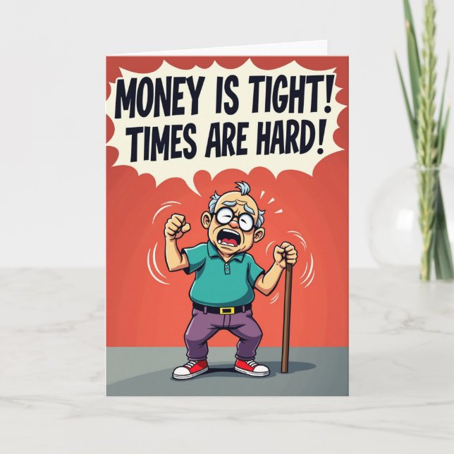 Carte d'anniversaire de grand-père inquiet (Devant)