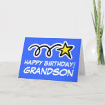 Carte d'anniversaire de Grandson<br><div class="desc">Carte d'anniversaire de grand-fils avec étoile brillante.</div>