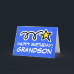 Carte d'anniversaire de Grandson<br><div class="desc">Carte d'anniversaire de grand-fils avec étoile brillante.</div>