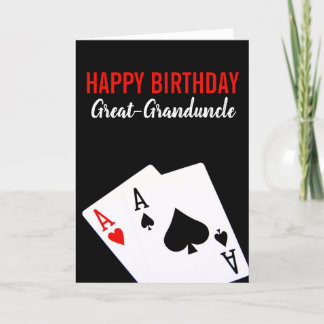 Carte d'anniversaire de Great-Grand-Oncle Poker
