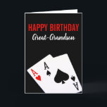 Carte d'anniversaire de Great-Grandson Poker<br><div class="desc">Poker Great-Grandson</div>