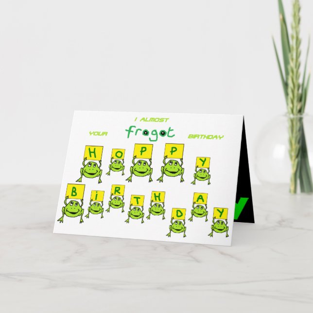 carte d'anniversaire de grenouille (Devant)