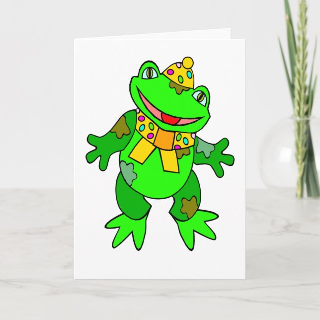 Carte d'anniversaire de grenouille de bande (Devant)